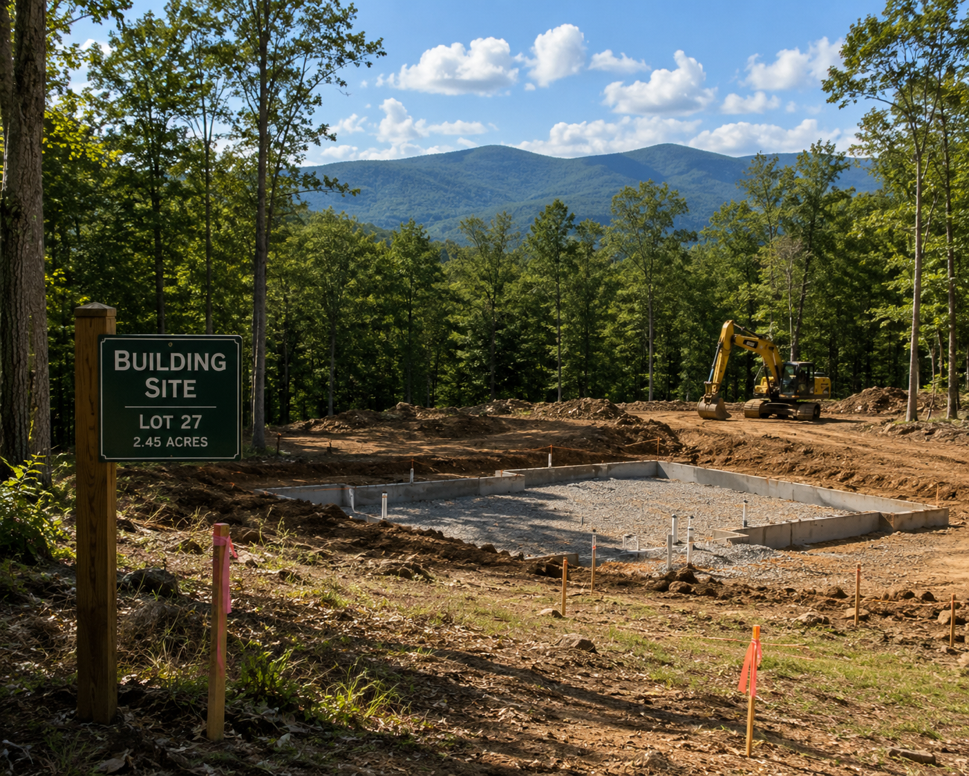 Preparing a homesite for a custom log home