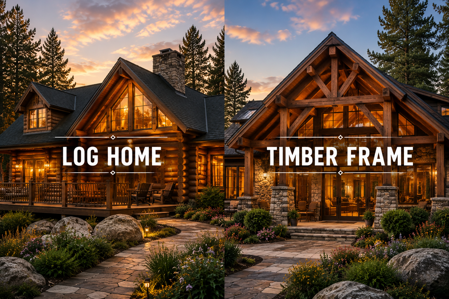 Comparing log home and timber frame home styles