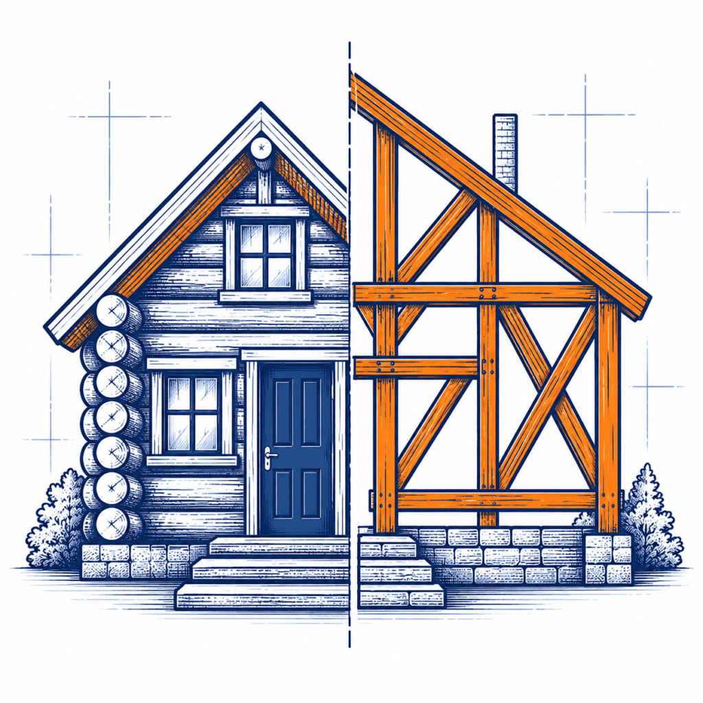 Comparing log homes and timber frame homes